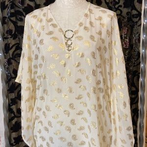 Michael Michael Kors top. Cream and gold, size small
